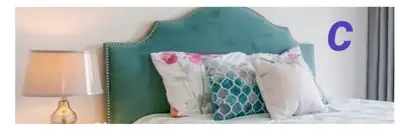 New Full/Queen Notched Nail Button Headboard, View more