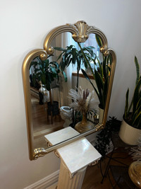 Arched mirror gold ornate details retro boho vintage antique hom