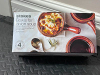 thinkkitchen Onion Soup Bowls with Handle, Set of 4