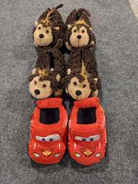 Monkey and Cars Lightning McQueen Slippers - like new