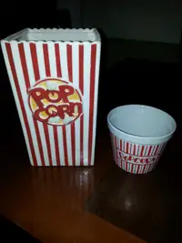 Pot a popcorn en céramique style retro, plat a pop corn retro
