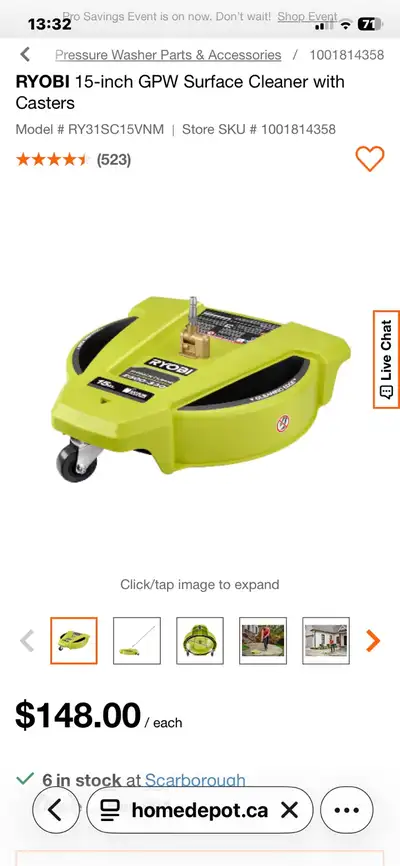 Brand new 15” surface cleaner to use with electric or gas powered pressure washers. 3400 psi Price $...