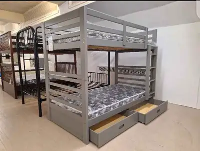 Brand new twin over full storage bunkbed with 2 foam mattress cost $715