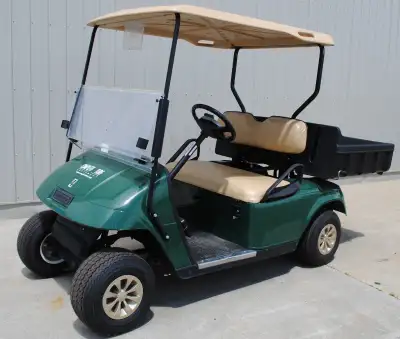 2008 Green EZGO TXT Gas Golf Cart with plastic box. U#171F $5500.00 plus tax Located at 4331 Oil Her...