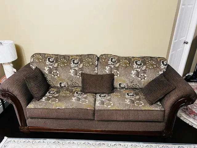 Living Room Sofa, Loveseat & Bonus Coffee Table –$650