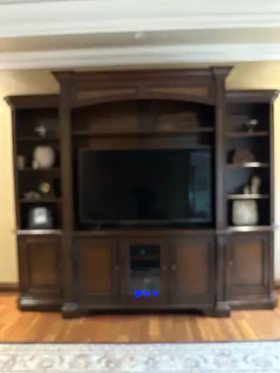 TV Wall Unit. Fits 65” TV Hight 104” Length 122”