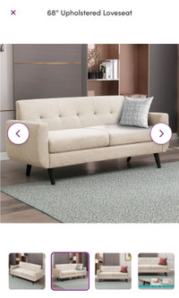 Loveseat comfy sofa 68” beige 