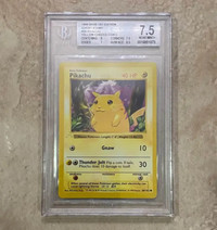 Ghost Stamp 1st Edition Shadowless Pikachu Pokemon Card