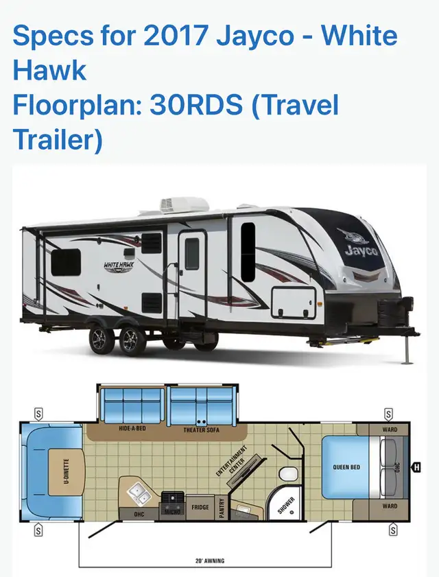 Jayco 2017 Whitehawk 30RDS in Travel Trailers & Campers in Owen Sound - Image 3