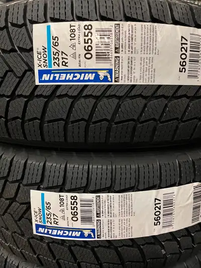 New set of 235 65 17 Michelin xice snow winter tires. Tires are brand new never been mounted or used...