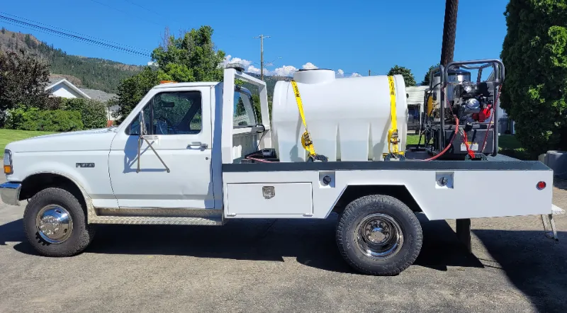 1992 FORD F450 DUALLY FLAT DECK WITH PRESSURE WASHING SETUP