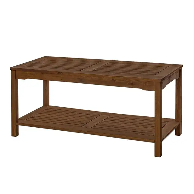 Walker Edison Acacia Wood Outdoor Patio Coffee Table and Chairs in Patio & Garden Furniture in Mississauga / Peel Region - Image 4