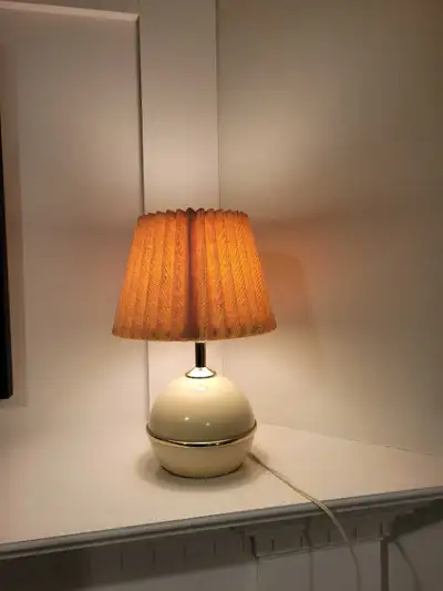 Vintage Mid Century Modern  Cream Spherical Table Lamp.MCM light, View more