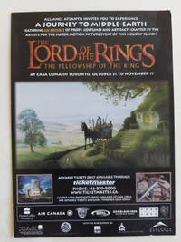 LORD OF THE RINGS -  Journey to Middle Earth Exhibit Promo 2001 
