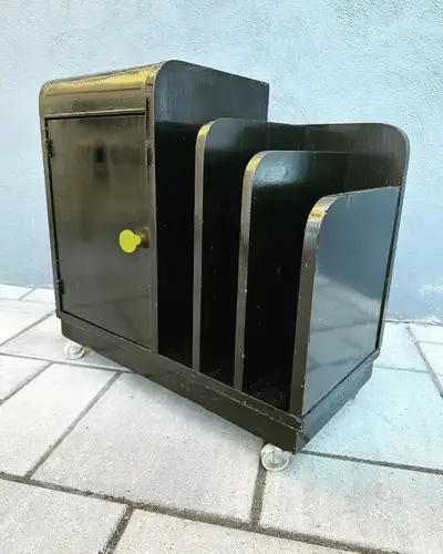 MEUBLE CABINET RÉTRO PORTE VINYLES MAGAZINE MID CENTURY VINTAGE, View more