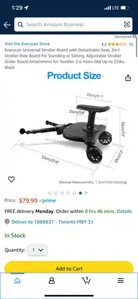 Universal stroller buggy board 