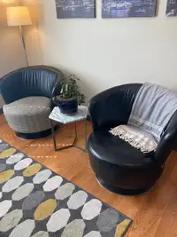 Pair of Italsofa brand barrel chairs for sale