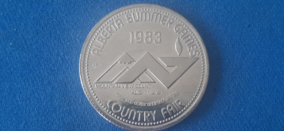 1983 ALBERTA SUMMER GAMES "Country Fair" DOLLAR, County of Mountain View, and has the place names of...