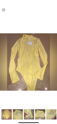 Zara yellow fitted bodysuit 