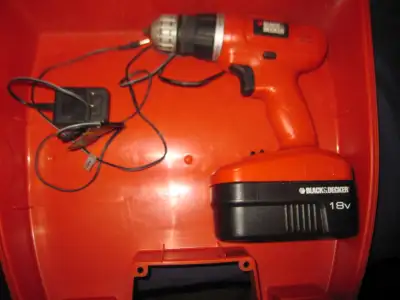 Black And Decker Cordless Drill 18V Charger Battery And Case, View more