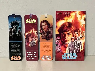 Vintage 1992 Star Wars LucasFilm Book Marks & Note Pad Lot, View more