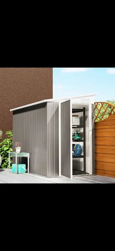 4' x 8' Outdoor Storage Shed Lean to Shed Outdoor Metal Tool She, View more