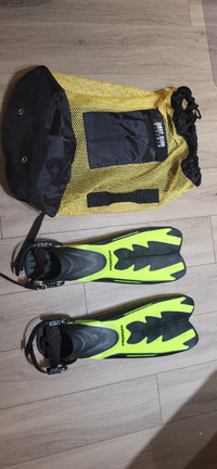 Diving bag and fins