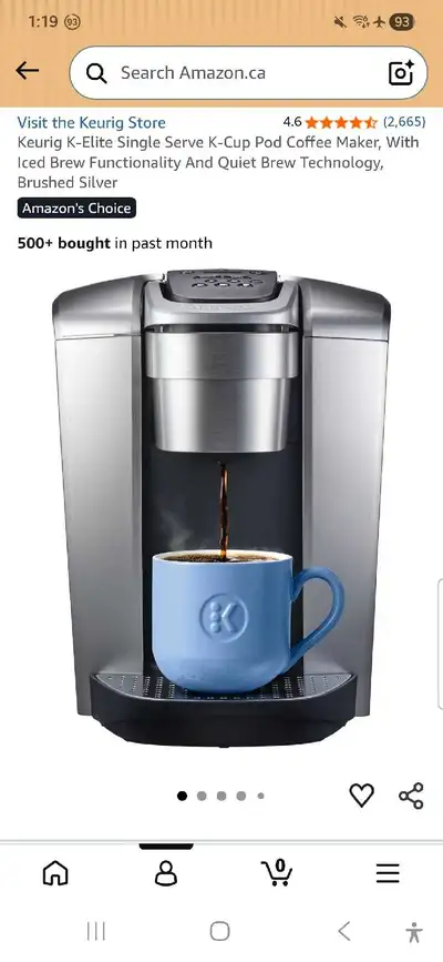 Keurig K-Elite Single Serve Coffee Maker and 36 k-cup Storage, View more