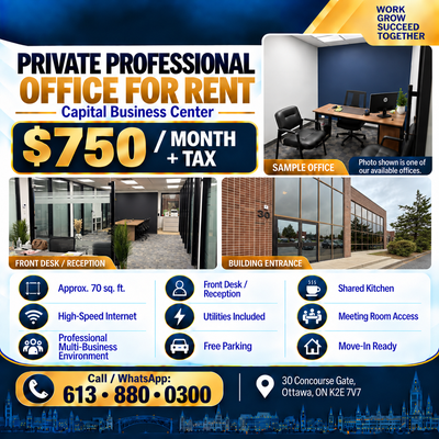 Dedicated Private Office Space / Room for Rent – Ottawa Looking for a private office space that is e...