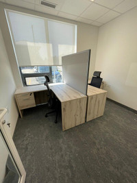 L-shaped Office Desk + Hanging Drawers