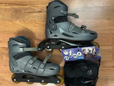 PATINS A ROULETTES / ROLLERBLADES-HOMME-ADO-  NEUF + PROTECTIONS, View more