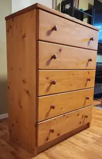 5 Drawer Chest Dresser Solid Pine Wood