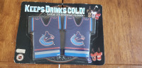 Vancouver Canucks Jersey Shaped Bottle Coolies (2) *New*