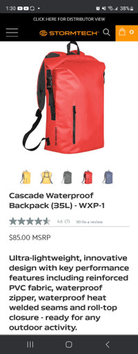 Stormtech waterproof backpack 35L