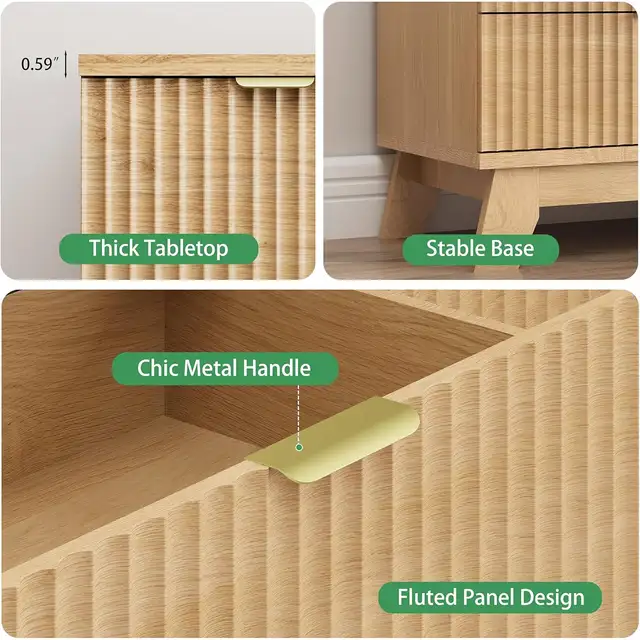 Fluted Dresser for Bedroom with 6 Drawers, 46" in Dressers & Wardrobes in City of Toronto - Image 6