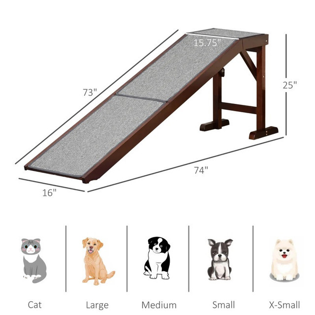 Pet Ramp Bed Steps for Dogs Cats Non-slip Carpet Top Platform Pi in Accessories in Markham / York Region - Image 3