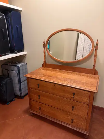 Antique Dresser with Mirror, View more