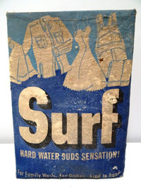 very rare SURF LAUNDRY SOAP BOX unopened EARLY Lever Products
