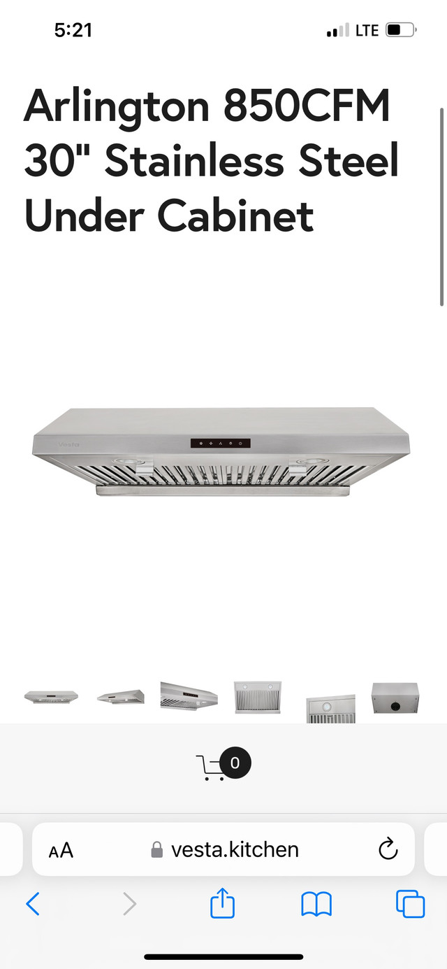 Brand New Vesta 850 CFM  kitchen Range hood for sale. in Stoves, Ovens & Ranges in Oshawa / Durham Region - Image 2