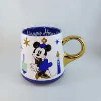 Disney Mickey And Minnie Happy Hanukkah Mug White Blue Gold Cup