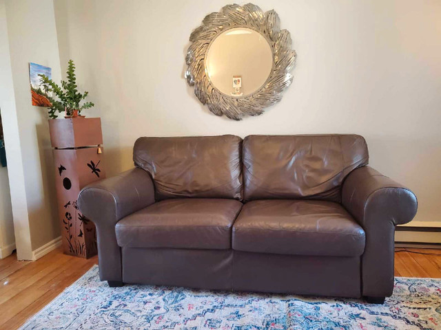 Leather Sofa Loveseat  in Couches & Futons in Fredericton
