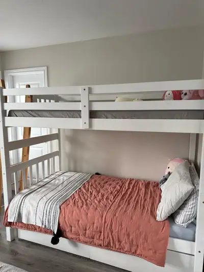Bunkbed frame with storage drawers (Twin size), View more
