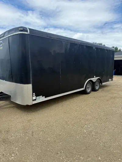 2022 Forest River enclosed car haulier trailer heavy duty flipped down door, everything works on it....