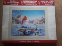 Brand New Framed Snow Scenic Art with LED Lights for sale.