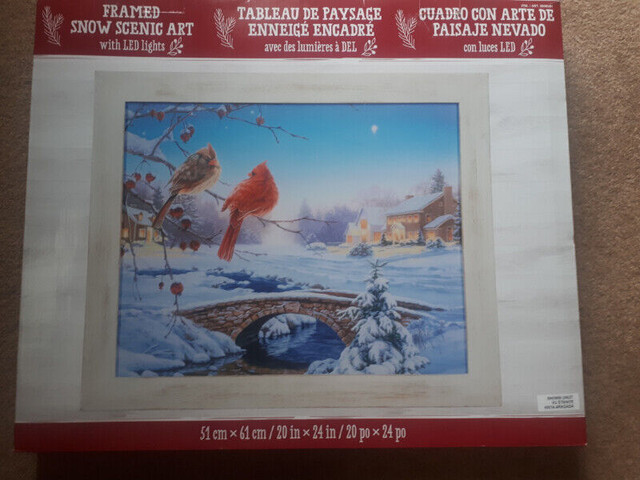 Brand New Framed Snow Scenic Art with LED Lights for sale. in Arts & Collectibles in Calgary