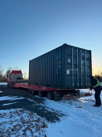 — SOLD — Need some storage that smells brand new? One Trip 20’ Shipping Container. Nice Charcoal Col...