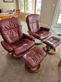 STRESSLESS President Recliner/Ottoman, qty 2 -See Desc for Price