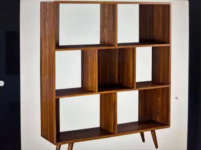 Mid-Century Walnut Cube Bookcase – Like New, View more