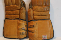 Vintage paire gants cuir hockey CCM pro -gard Champion 1211 1950