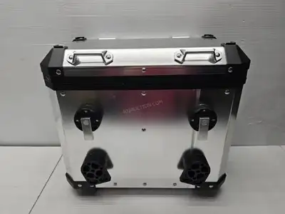 NEW SET OF 2 aluminum luggage box on a motorcycle is a rigid storage container designed to carry gea...